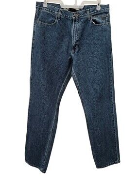 Harley-Davidson Men's Jeans Size 36x34 Light Wash Motorcycle Y2K 5‎ Pocket Logo